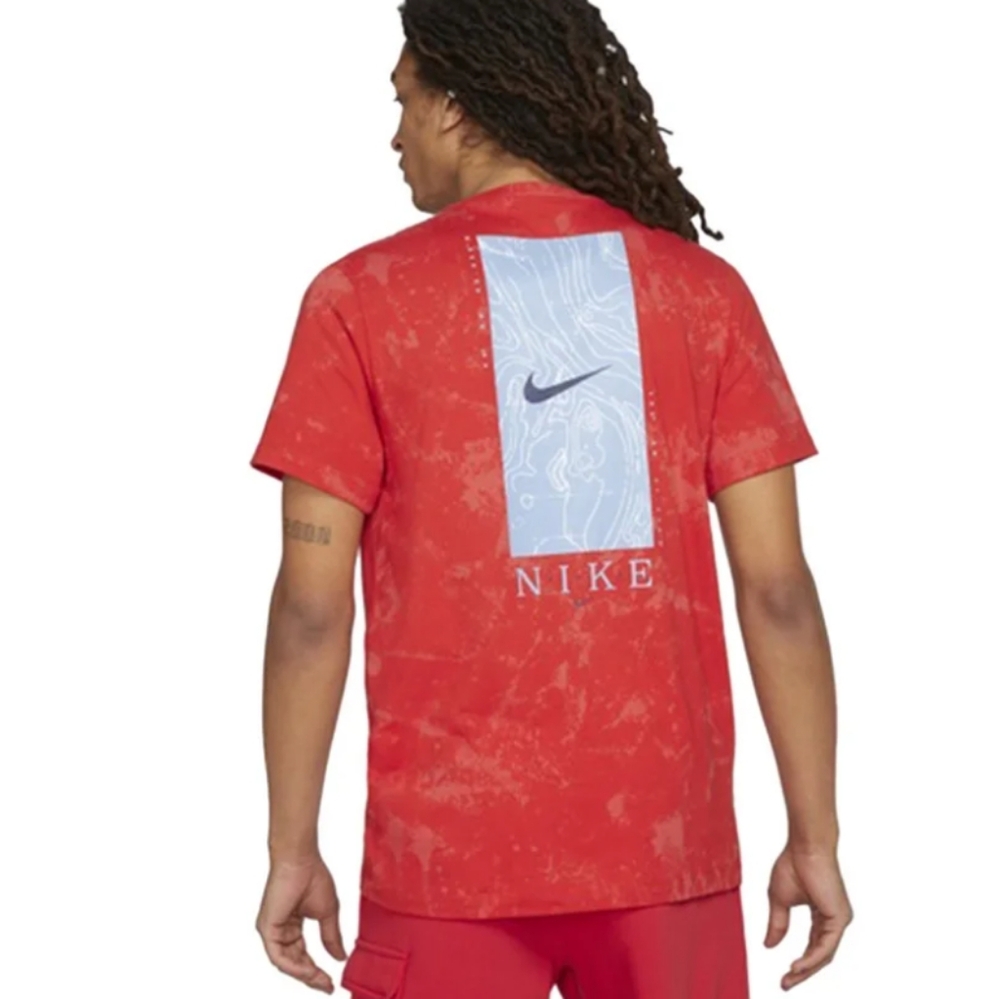 Nike Men's Red Tie Dye T-Shirt with Pocket - Picture 4 of 12